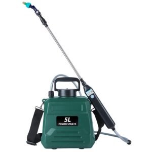HASTHIP ® 5L Electric Sprayer, 3m Pipe Pressure Agriculture Sprayer Pump, USB Rechargeable Telescopic Spray Pump, with 2 Nozzles, USB Rechargeable for Gardening, Green