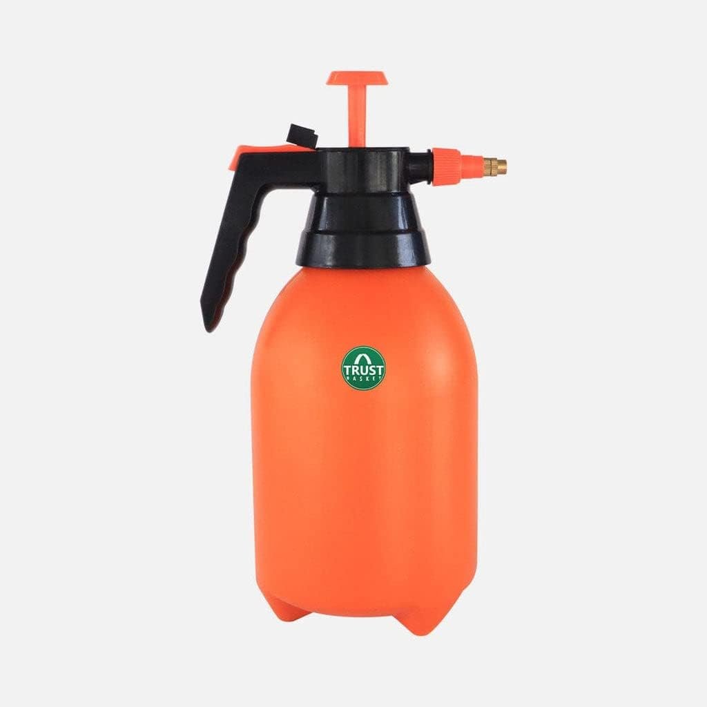 TrustBasket Pressure Sprayer (2 Liter) - Orange | Pressure Spray Bottle for Plants | Gardening Water Pump Sprayer