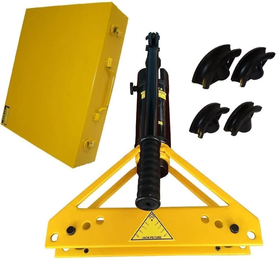 HELLARO Hydraulic Pipe Tube Bender w. 4 Dies & Case All Metal Bending (3/8" - 1") W-1A