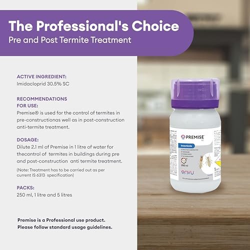 Premise Termite Control, Anti Termite Chemical For Construction | Termite Killer Chemical For Long Lasting Control | Pre & Post Construction Termite Killer| Deemak Killer | Pest Control (1 Litre) -