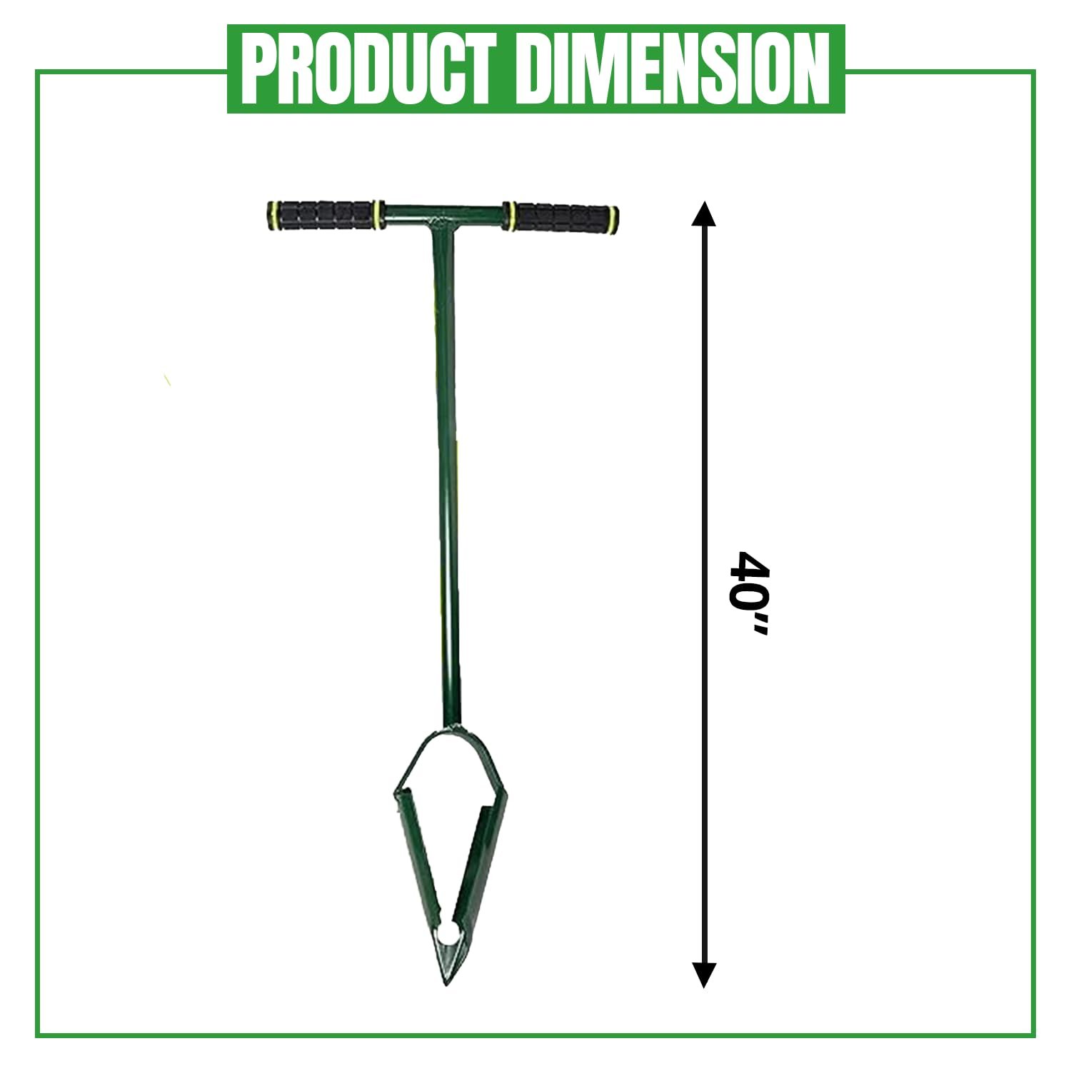 Klassic Post Hole Hand Auger for Soft Soil | 4" Drill Size | Used for Plantation | Green | Fence Post Manual Digging | for Planting Trees, Seedlings, Bedding Plants, Deep Cultivating, Digging Seeds