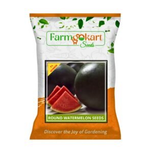 Farmgokart | 10 Grams - WATER MELON (ROUND SHAPED) F1 - HYBRID SEEDS | Perfect for Home Gardening, Open Farming and Poly House Farming (Appx Seed Count 180-200 Seeds)