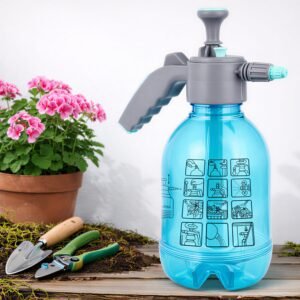 ORILEY 2Ltr Handheld Garden Spray Bottle Clear Portable Sprayer with Adjustable Nozzle and Hand Pressure for Plant Mist Pumping Yard & Weed (Random Colour)