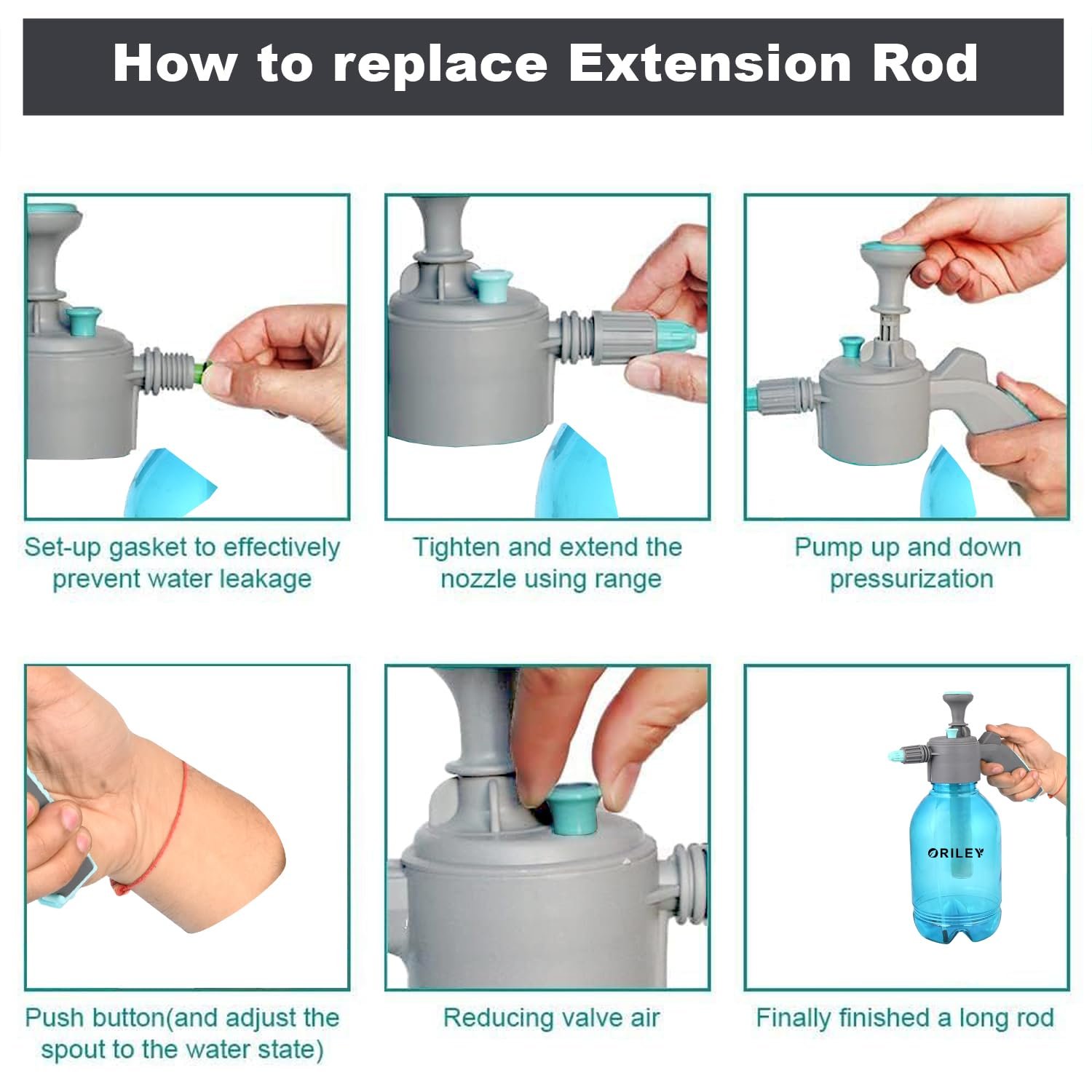 ORILEY 2Ltr Handheld Garden Spray Bottle Clear Portable Sprayer with Adjustable Nozzle and Hand Pressure for Plant Mist Pumping Yard & Weed (Random Colour)