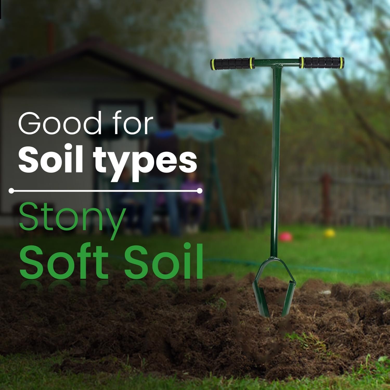 Klassic Post Hole Hand Auger for Soft Soil | 4" Drill Size | Used for Plantation | Green | Fence Post Manual Digging | for Planting Trees, Seedlings, Bedding Plants, Deep Cultivating, Digging Seeds