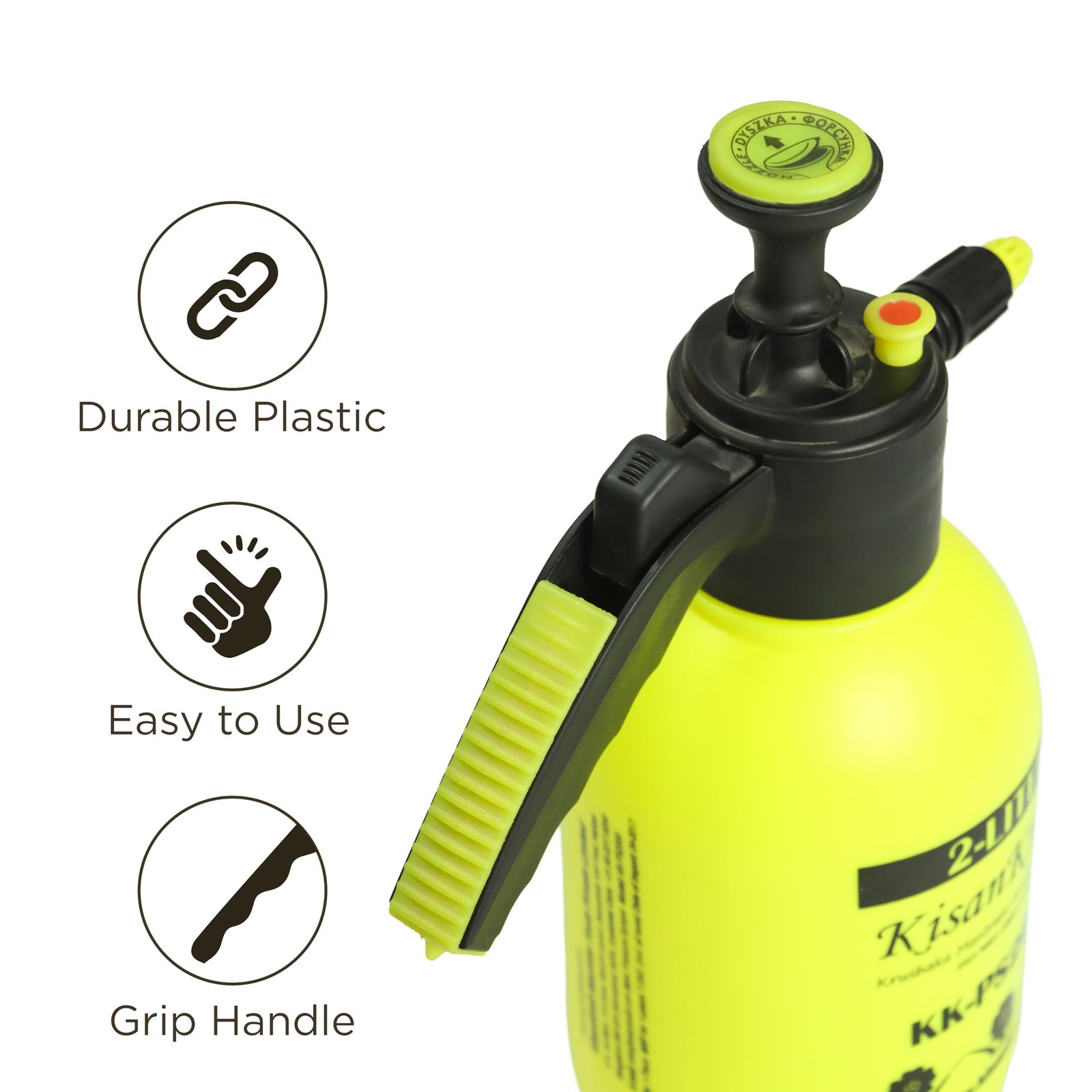 KisanKraft KK-PS2000 Manual Sprayer | 2L Capacity | Hand Operated for Easy Use | Perfect for Small to Medium Gardens, Indoor Plants | Efficient for Pesticides, Herbicides, and Liquid Fertilizers