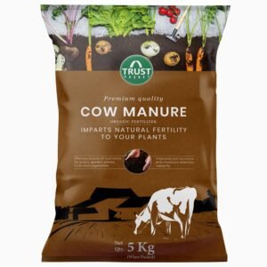 TrustBasket Cow Dung Manure 5kg | 100% Natural Organic Fertilizer for Plants | Nutrient-Rich Compost with Microbial Bio-Stimulants | Improves Plant Health, Water Retention & Soil Fertility
