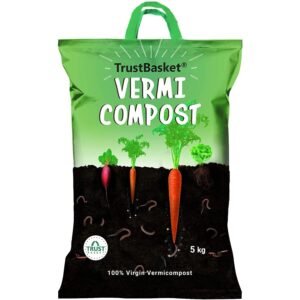 TrustBasket Vermicompost 5kg 100% Natural Organic Fertilizer for Plants | Nutrient-Rich Compost for Home Garden | Improves Plant Health, Water Retention & Soil Quality | Ideal for All Gardening Needs