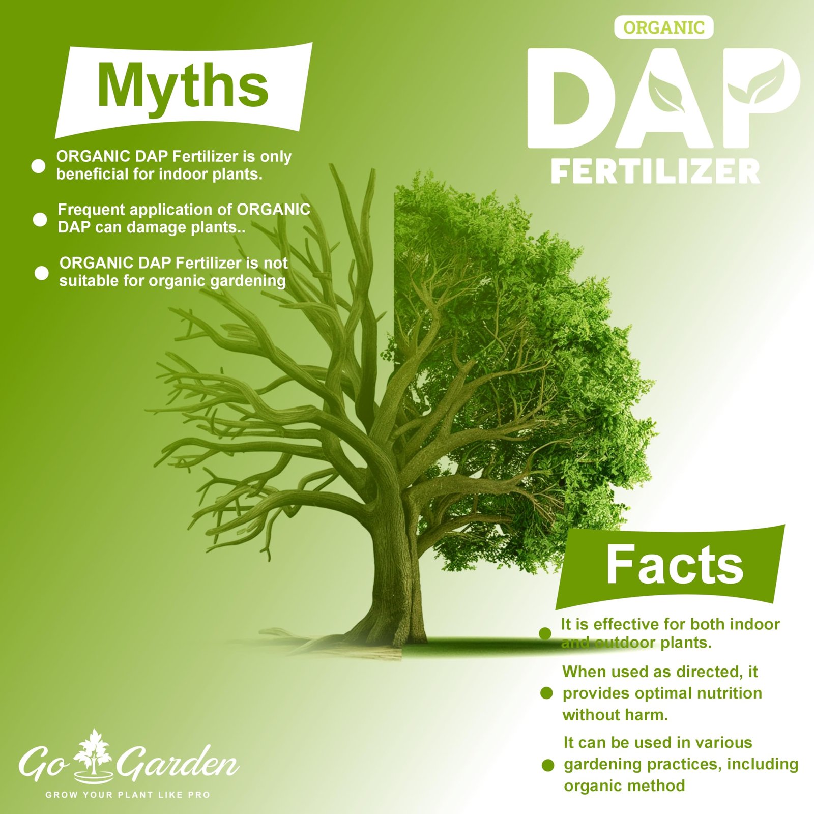 Go Garden - All Purpose Bio DAP Fertilizer for Home Plants & Gardening Purpose - 100% Water Soluble Fertilizer 400 Gram Granules