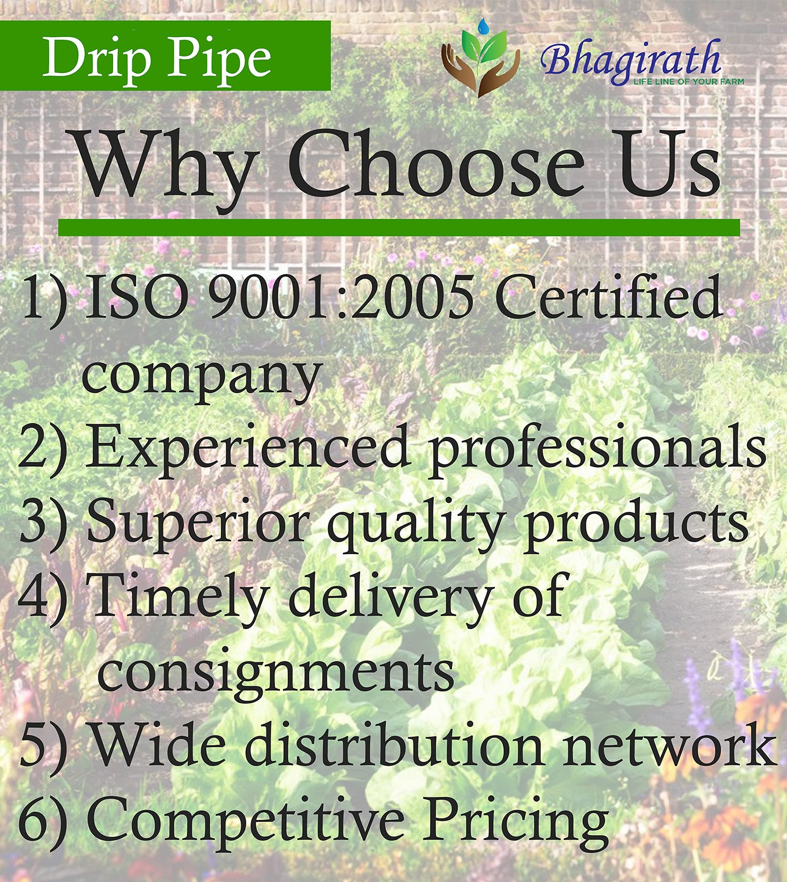 BHAGIRATH - Drip Irrigation 16mm Diameter Main Supply Line Pipe (50 Meter) Black