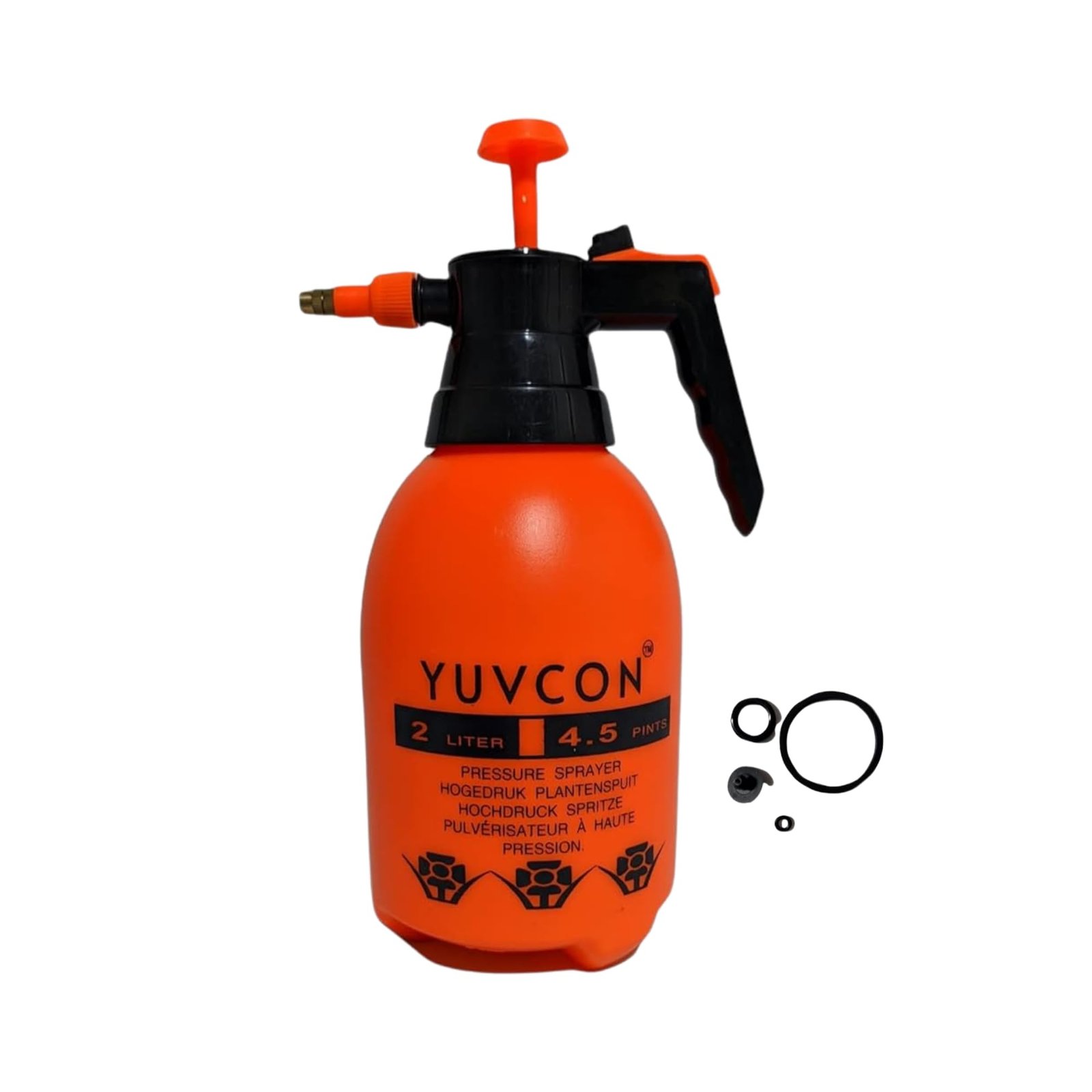 YUVCON Spray Bottle for Plants, Gardening Water Pump Sprayer with 2 Liter Capacity, Works in Jet & Sprinkle Mode, Pressure Pump (2 Litre Red)
