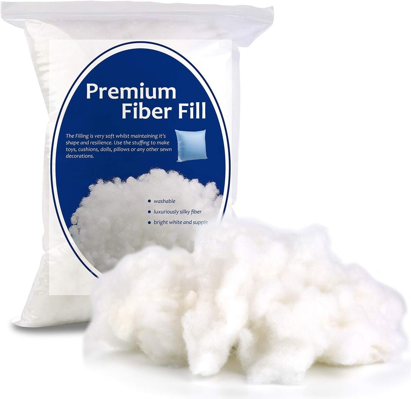 HB MSALA Fiber Racron Polyester Synthetic Cotton Filling for Cushion, Pillow, Teddy Bear & Toys | Soft & Fluffy Stuffing | Premium Pillow Cushion Filling Fiber | 200 Grams