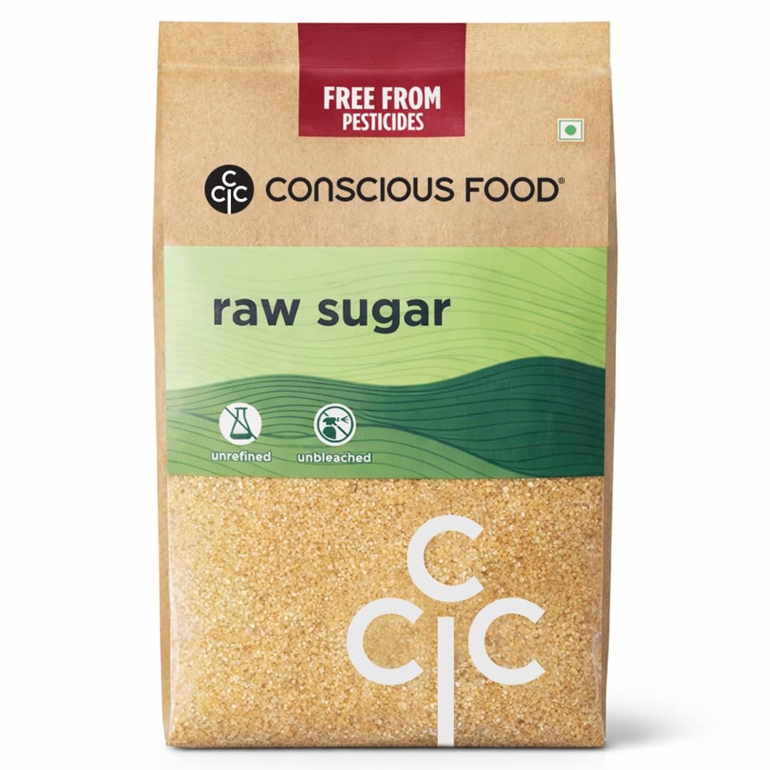 Conscious Food Natural Raw Sugar | 2 Kg | Unrefined & Unprocessed Raw Sugar | Khandsari, Desi Khand