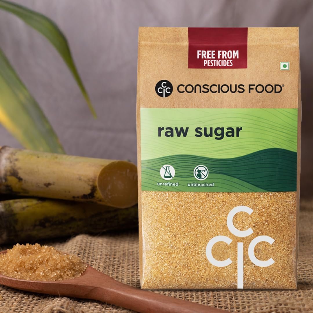 Conscious Food Natural Raw Sugar | 2 Kg | Unrefined & Unprocessed Raw Sugar | Khandsari, Desi Khand - Image 2