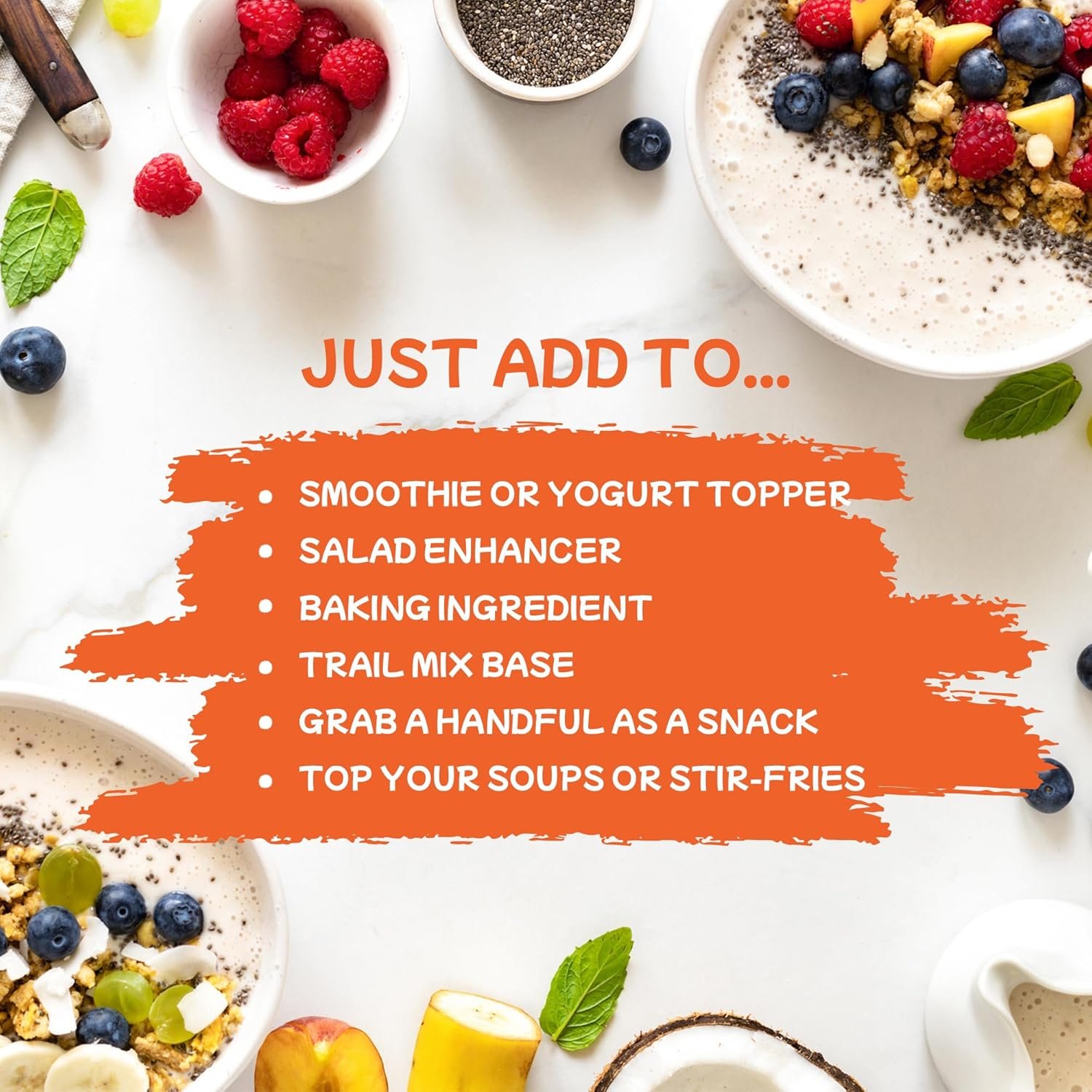 PUREHEART Prairie Trail 5-Seed Mix – Flax, Chia, Pumpkin, Sunflower & Watermelon Seeds | High Protein, Omega-3, Fiber | Healthy Crunchy Snack & Salad Topping | Gluten-Free & Nutritional – 80g - Image 3